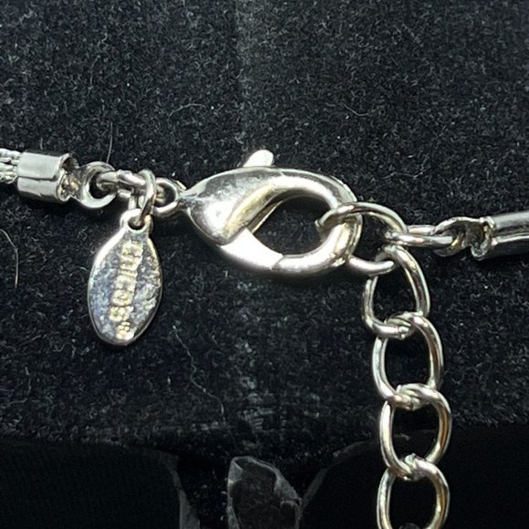 Chico's Triple Strand Silver Tone And Clear Beaded Necklace (4260) - Picture 5 of 5